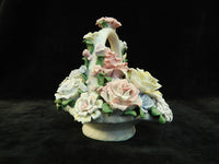 Elaborate Ceramic Basket of Roses