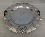 Vintage Forman 15" Chrome on Brass Tray with Bakelite Handles and Feet