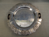 Vintage Forman 15" Chrome on Brass Tray with Bakelite Handles and Feet