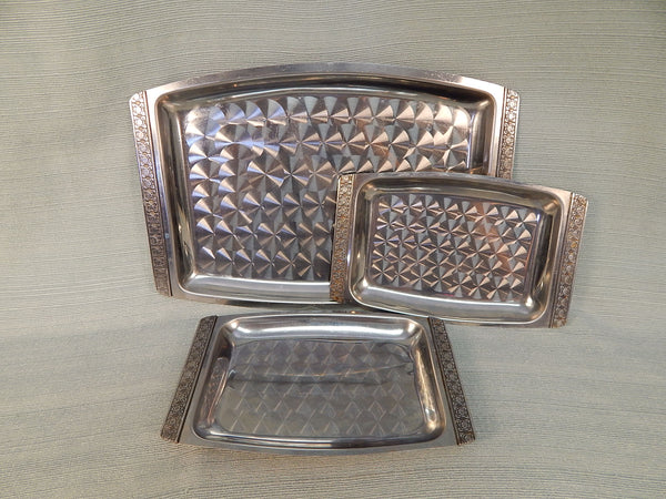 Vintage MCM Stainless Steel Trays - Set of 3