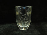 Orrefors Swedish Modern Engraved Crystal Vase