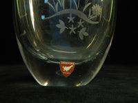 Orrefors Swedish Modern Engraved Crystal Vase