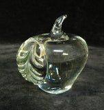 Clear Glass Apple Paperweight