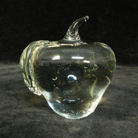 Clear Glass Apple Paperweight