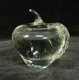 Clear Glass Apple Paperweight