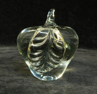 Clear Glass Apple Paperweight