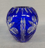 Cobalt Blue Cut Crystal Bud Vase