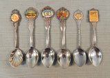 Set of 6 Collectible Souvenir Demitasse Spoons