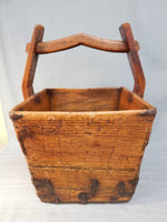 Large Hand-Made Chinese Rice Harvest Bucket