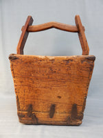 Large Hand-Made Chinese Rice Harvest Bucket