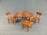 1950s Strombecker Dollhouse Table with Leaf and 4 Chairs