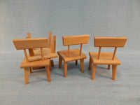 1950s Strombecker Dollhouse Table with Leaf and 4 Chairs