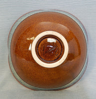 Brown with Blue Ceramic Bowl by Ezra Lavinsky