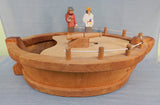 Kinderkram Wooden Toy Boat with 2 Figures and 1 Cannon