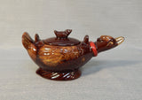 Vintage Redware Glazed Duck Tea Service Set