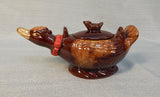 Vintage Redware Glazed Duck Tea Service Set