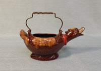 Vintage Redware Glazed Duck Tea Service Set