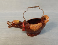 Vintage Redware Glazed Duck Tea Service Set