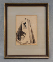 Framed Ink Drawing by R.M. Bryant