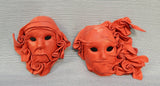 4" Red Leather Masks by LaRicerea Venice - Lot of 2