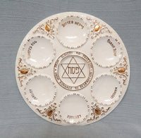 Vintage Ceramic with Gold 10" Passover Seder Dish