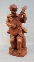 Guitar Player Carved Wood Statue, Made in Ecuador