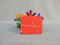 Oaxacan Alebrije Cactus Carving, Signed by Artist Feliciano Santiago