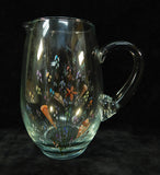 Lozier Glass Hand Painted Pitcher and 4 Glasses
