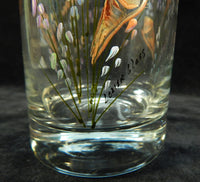Lozier Glass Hand Painted Pitcher and 4 Glasses