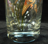 Lozier Glass Hand Painted Pitcher and 4 Glasses