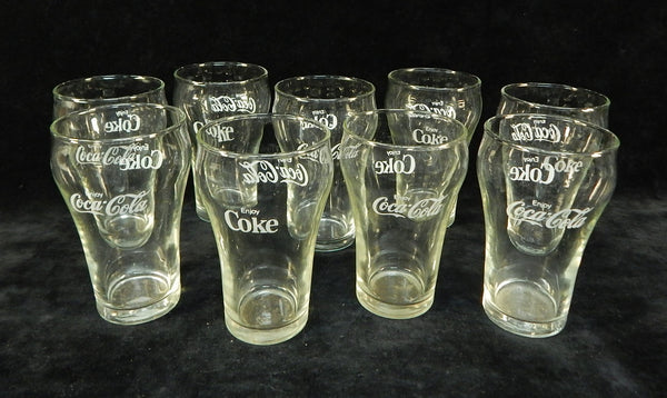 Vintage 1970s Coca-Cola Fountain Glasses - Set of 10