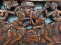 Hand-Carved Hardwood - African Tribal Village Scene