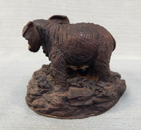 African Elephant with Calf Cast Iron Figurine