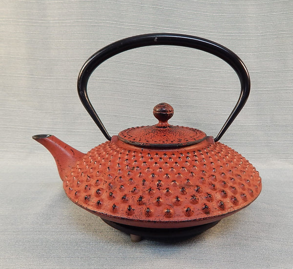 Red Low Profile Japanese Teapot