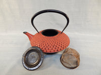 Red Low Profile Japanese Teapot