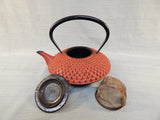 Red Low Profile Japanese Teapot