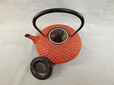 Red Low Profile Japanese Teapot