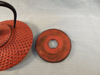 Red Low Profile Japanese Teapot