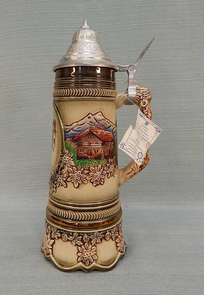 11" Danish Souvenir Stein with Music Box