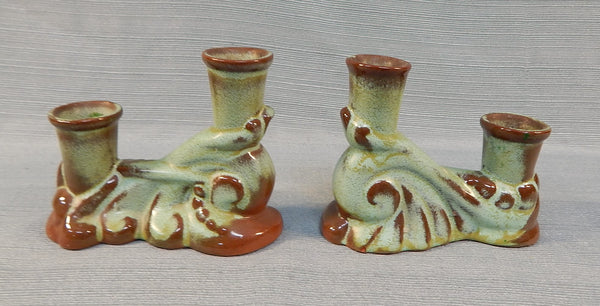 Pair of Frankoma Pottery "Plainsman" Candle Holders