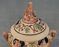 Vintage German Castles Punch Bowl with 8 Cups