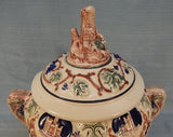 Vintage German Castles Punch Bowl with 8 Cups