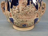 Vintage German Castles Punch Bowl with 8 Cups