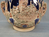 Vintage German Castles Punch Bowl with 8 Cups