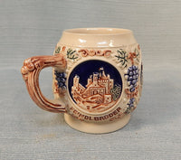 Vintage German Castles Punch Bowl with 8 Cups