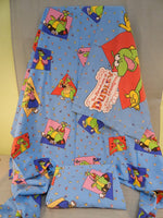 Vintage Dudley the Dragon Twin Sheet Set - 1 Pillowcase, 1 Fitted Sheet, 1 Flat Sheet