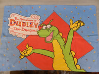 Vintage Dudley the Dragon Twin Sheet Set - 1 Pillowcase, 1 Fitted Sheet, 1 Flat Sheet