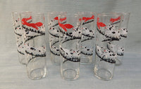 Set of 7 Libbey "Tally Ho" Fox Hunt Glasses