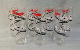 Set of 7 Libbey "Tally Ho" Fox Hunt Glasses