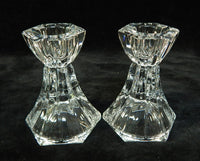 Pair of Mikasa Crystal Linear Candle Holders